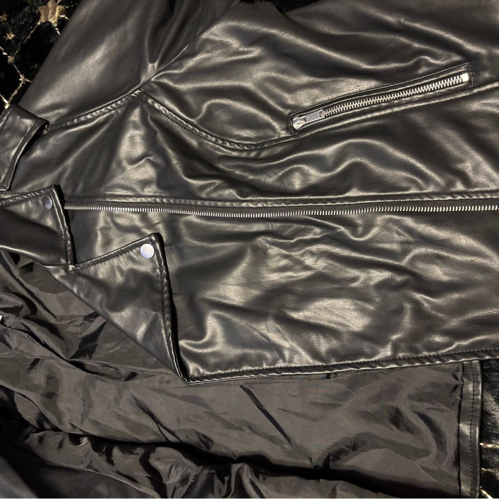 Black Leather Nine West Jacket - Picture 4 of 13